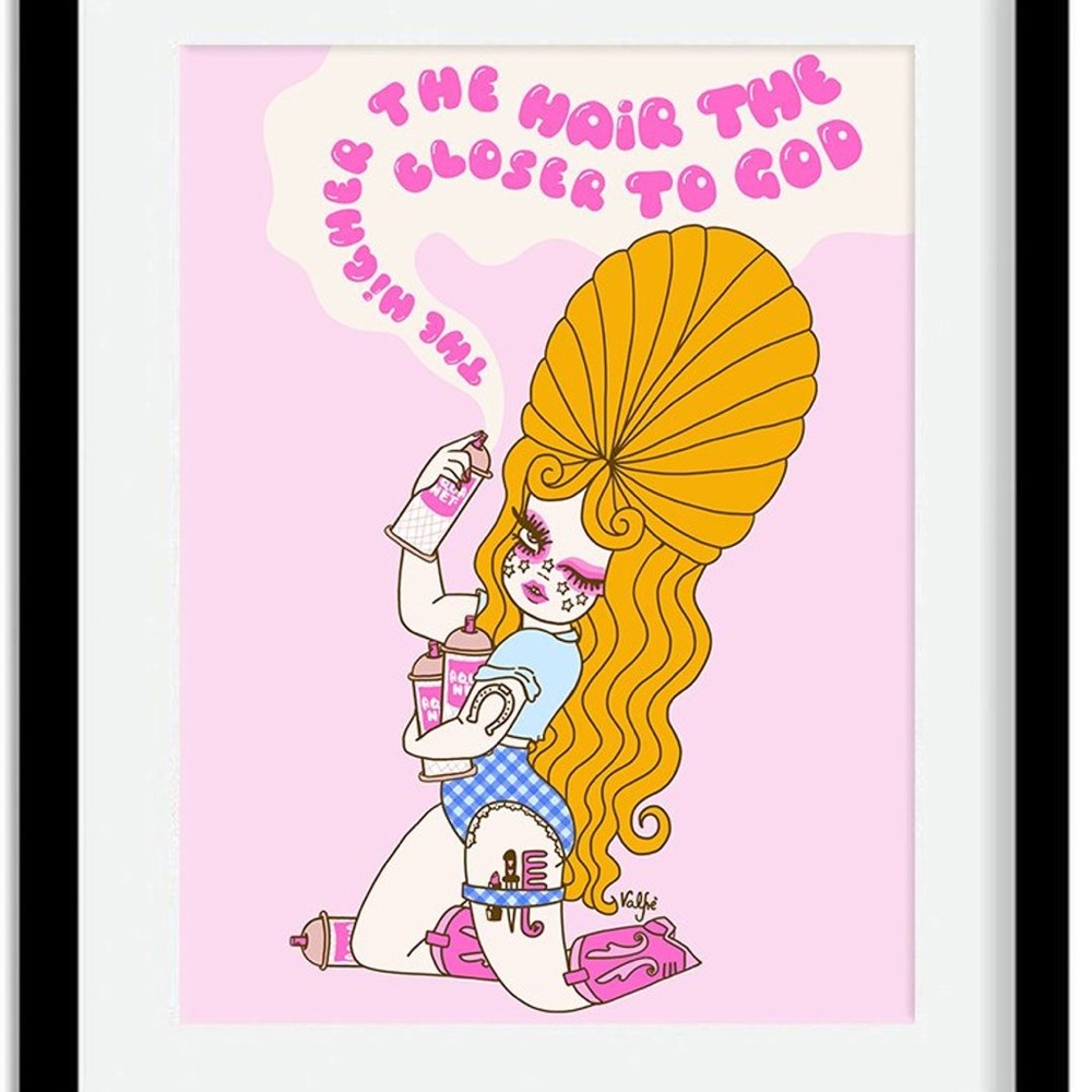 PRINT ONLY NO FRAME • Valfré The Higher The Hair Art Print